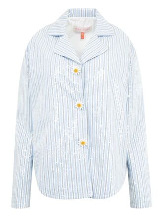 Mira Mikati Camicia a righe con paillettes - Blu
