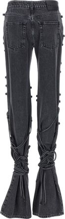 Alexander McQueen Womens Black Cotton Flared Jeans Clothing