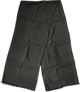 Dolce & Gabbana Modalen Nek Wrap Sjaal - Heren - Sjaals - Zwart - ONE Size - Leer - Accessoires