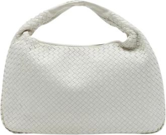 Bottega Veneta Pre-owned Intrecciato Hobo - Dames - Vintage Schoudertas - Wit - ONE Size - Leer - Vintage