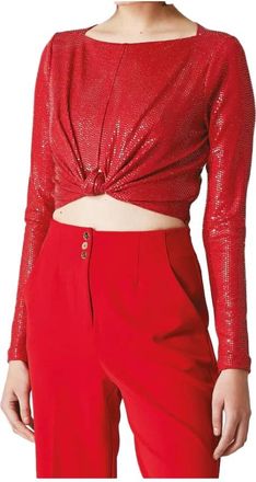 Nenette Blusa - Dames - Longsleeves - Rood - S - Tops
