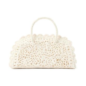Jacquemus Small Turismo Crochet - Dames - Tassen - Wit - Maat: ONE Size Polyamide