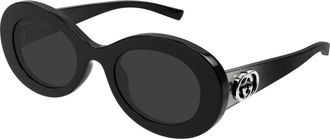 Gucci Grey Oval Ladies Sunglasses GG2026S 001 51