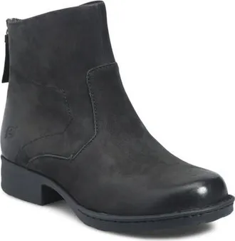 B&oslash;rn Mercado Leather Bootie in Black Nubuck at Nordstrom, Size 6.5