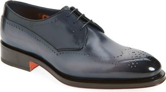 Santoni Imperialde Wingtip Derby in Light Blue at Nordstrom, Size 10.5