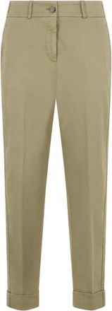 PESERICO Chino Broek - Dames - Chinos - Groen - 2XL - Katoen - Broeken