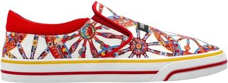 Dolce & Gabbana Zeilschoenen met Carretto Print - Dames - Sneakers - Veelkleurig - 41 EU - Katoen - Schoenen
