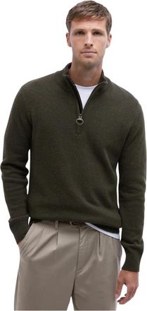 Barbour Holden Half Zip - Heren - Coltruien - Groen - M - Wol - Truien & Vesten