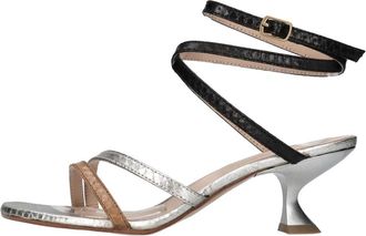 Maliparmi Leren Sandaal - Dames - Sandalen met hakken - Veelkleurig - 41 EU - Leer - Schoenen