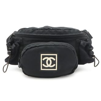 Chanel Black Nylon Canvas Fanny Pack Pouch (Pre-Owned)