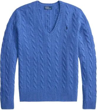 Polo Ralph Lauren Kimberly Pullover met lange mouwen - Dames - V-hals truien - Blauw - XS - Wol - Truien & Vesten