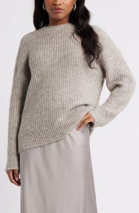 Open Edit Oversize Fuzzy Sweater in Grey Satellite at Nordstrom Rack, Size Medium