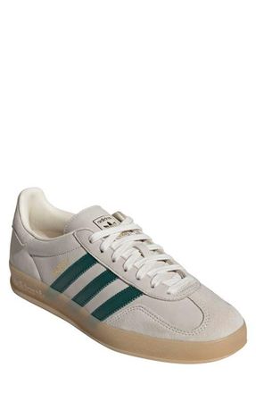 adidas Gender Inclusive Gazelle Indoor Sneaker in Cream White/Green/Gum 3 at Nordstrom, Size 7.5 Womens