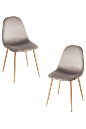 Regalos Miguel Regalos Miguel - Packs Sillas Comedor - Pack 2 Sillas Teok Terciopelo - Gris