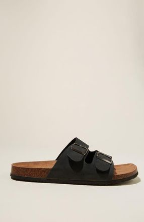 Cotton On Mens Double Buckle Sandal in Black at Nordstrom, Size 44