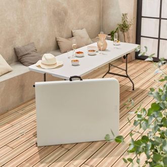 Sweeek Pair Of Foldable Plastic Reception Tables in White