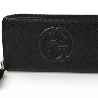 Gucci Black Leather Long Wallet (Bi-Fold) (Pre-Owned)