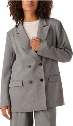 Notre-V Jassen, Dames, Grijs, S, Polyester, Grijze Blazer voor Stijlvolle Vrouwen