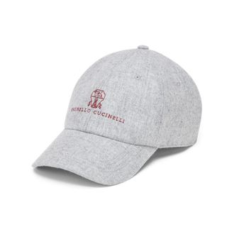 Brunello Cucinelli Embroidered Flannel Cap