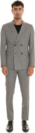 HUGO BOSS Double-breasted pak met peak revers - Heren - Business pakken - Grijs - XL - Wol - Kostuums