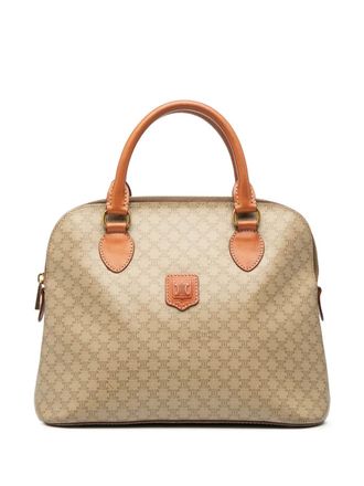 Celine 1998 Macadam Coated Canvas Dome satchel - Brown