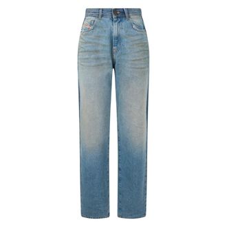 Diesel Straight Jeans, female, Blue, Size: W26 Denim Trousers with Straight Cut