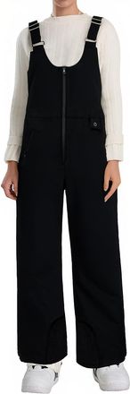 Generic Womens Ski Pants Ski Bibs Ladies Insulated Snowboard Overalls Waterproof Black Snow Pant Trousers Adjustable Snowsuit