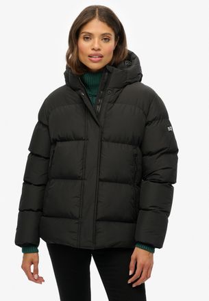 Superdry Steppjacke SUPERDRY HOODED 5 BAFFLE SPORTS PUFFER, Damen, Gr. XL, schwarz, Web, Obermaterial: 100% Polyester, unifarben, relaxed fit, Jacken Steppjack