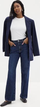 7 For All Mankind Womens Dark blue stovepipe jean Fit: Straight leg, high rise