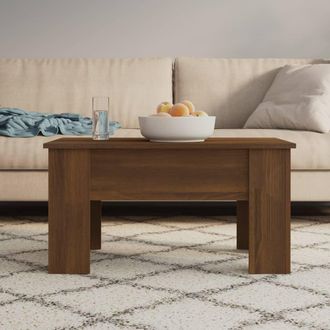 vidaXL Mesa De Centro Madera De Ingenier&iacute;a Roble Marr&oacute;n 79x49x41 Cm Vidaxl