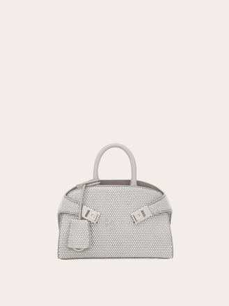 Ferragamo Donna Borsa a mano Hug con cristalli (XS) Bianco