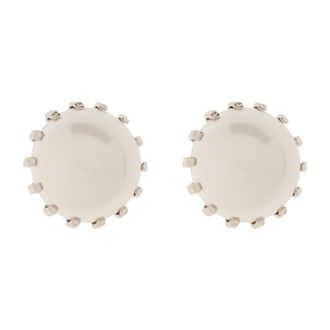 Marni Accessoires, Dames, Wit, ONE Size, Glazen Pareloorbellen
