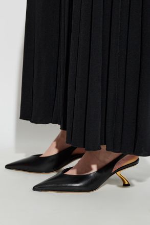 Ferragamo Leather Heeled Shoes Cleya, Womens, Black