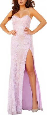 Jovani Sweetheart Neck Floral Prom Dress In Ice Pink