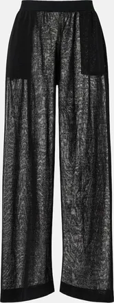 Alaia Ala&iuml;a Linen and silk wide-leg pants