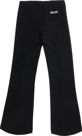 Moschino Girls Trousers With Patches And Pockets Black Cotton