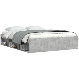 vidaXL Estructura de cama gris hormigón 140x200 cm Vidaxl