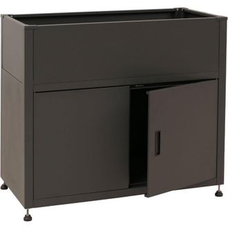 Hhg Maceta Elevada Hhg-563, Maceta Elevada De Metal, Jardinera, Maceta, Espacio De Almacenamiento, Metal 33 Kg, 91 X 101 X 51 Cm, Antracita