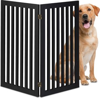 Relaxdays Relaxdays Barrera De Seguridad Para Mascotas Plegable, Valla Protectora Sin Taladro, 91,5 X 103 Cm, Mdf, Negro