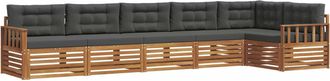 vidaXL Conjunto De Sof&aacute;s De Exterior 6 Uds. Natural Y Antracita Vidaxl