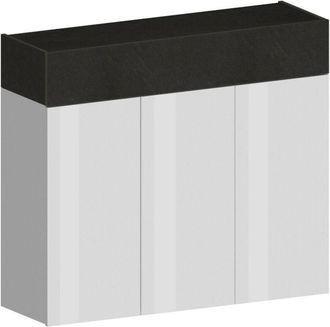Dmora Dmora - Zapatero Nick, Zapatero Con 4 Puertas Que Ahorra Espacio, Armario De Entrada Multifuncional, 114x38h100 Cm, Blanco Y Antracita
