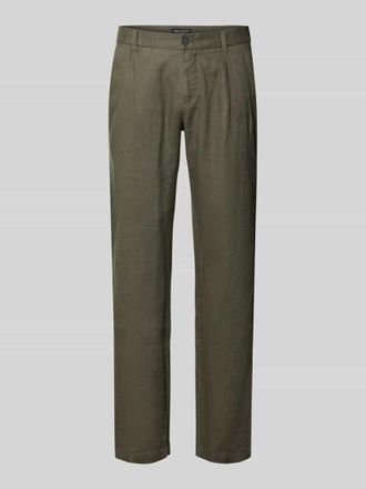 Marc O'Polo Leinenhose Modell OSBY JOGGER PLEATS in Dunkelbraun, Gr&ouml;&szlig;e 30/32