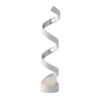 Luce-Ambiente-Design Led Helix Table Lamp in White and Silver Aluminum 12w Natural Light