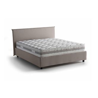 Dmora Dmora - Cama Matrimonial Dame, Cama Contenedor Con Revestimiento De Tela, 100% Made In Italy, Apertura Frontal, Con Colch&oacute;n Cm 160x190 Incluido, T&oacute;rto