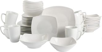 Gibson Home Everyday Square 40-Piece Expanded Dinnerware Set in White at Nordstrom