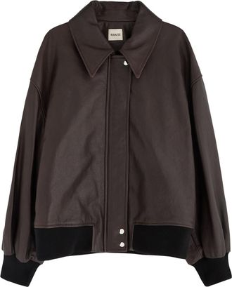 Khaite Shelman Leather Jacket - Brown Dark - S (UK8-10 / S)