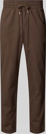 Matinique Straight Fit Leinenhose mit elastischem Bund Modell Barton in Dunkelbraun, Gr&ouml;&szlig;e XXL