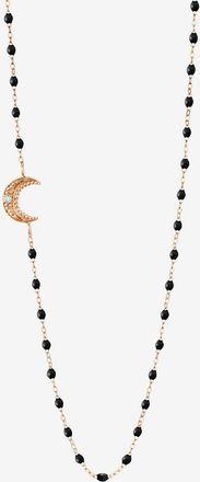 Gigi Clozeau Roségold-Halskette mit Harzperlen und Diamant Lune Noir - 42 cm