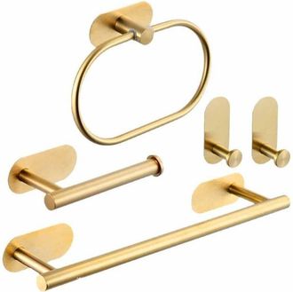 OEM Porte-serviettes - Acero Inoxidable 304 Autoadhesivo - Para Ba&ntilde;o Cocina Aseo - 5 Piezas Oro