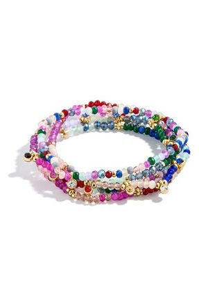 BaubleBar Indya Assorted 5-Pack Semiprecious Stone Bracelets in Pink Multi at Nordstrom